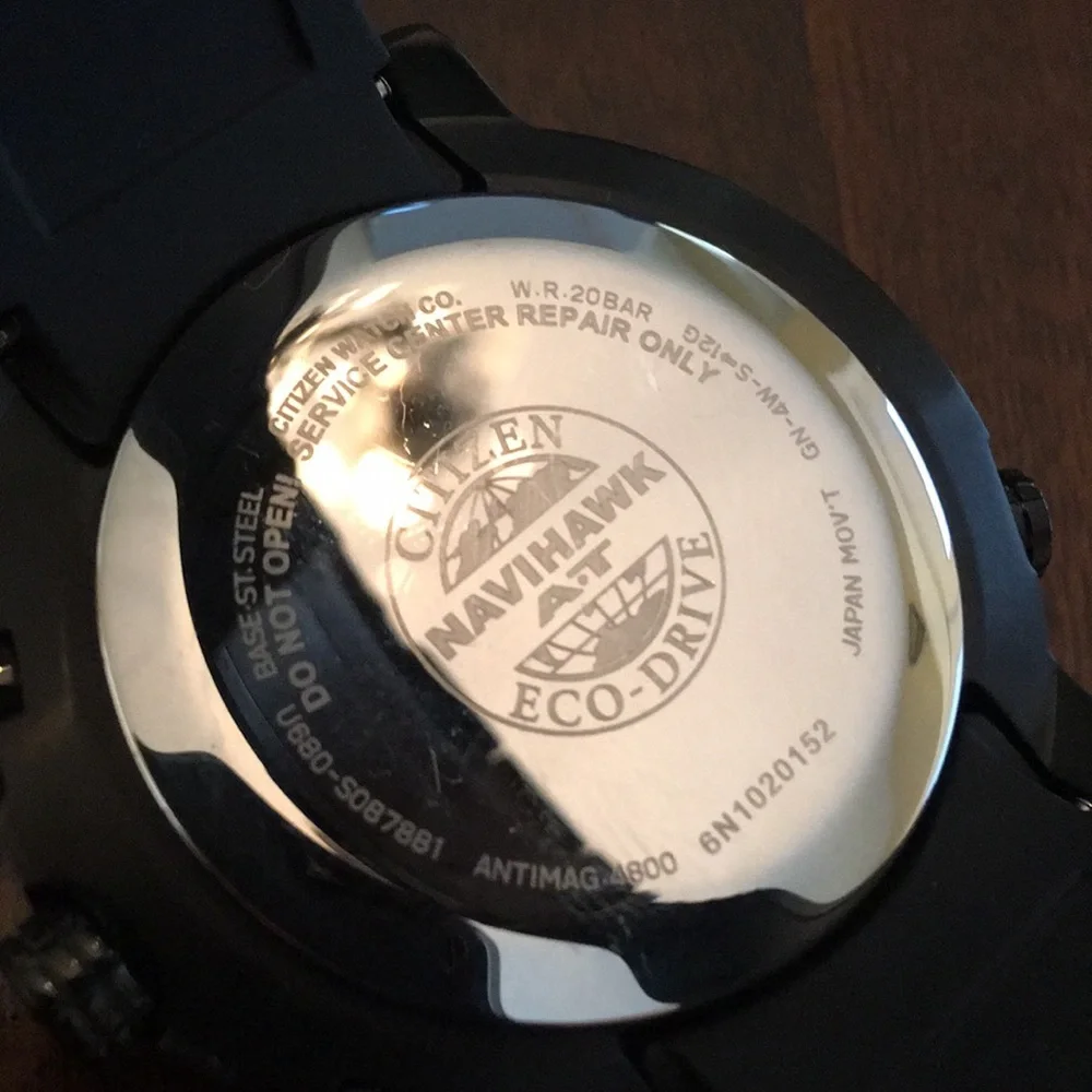 Citizen Navihawk Black with Orange Accents Pilot Chronograph